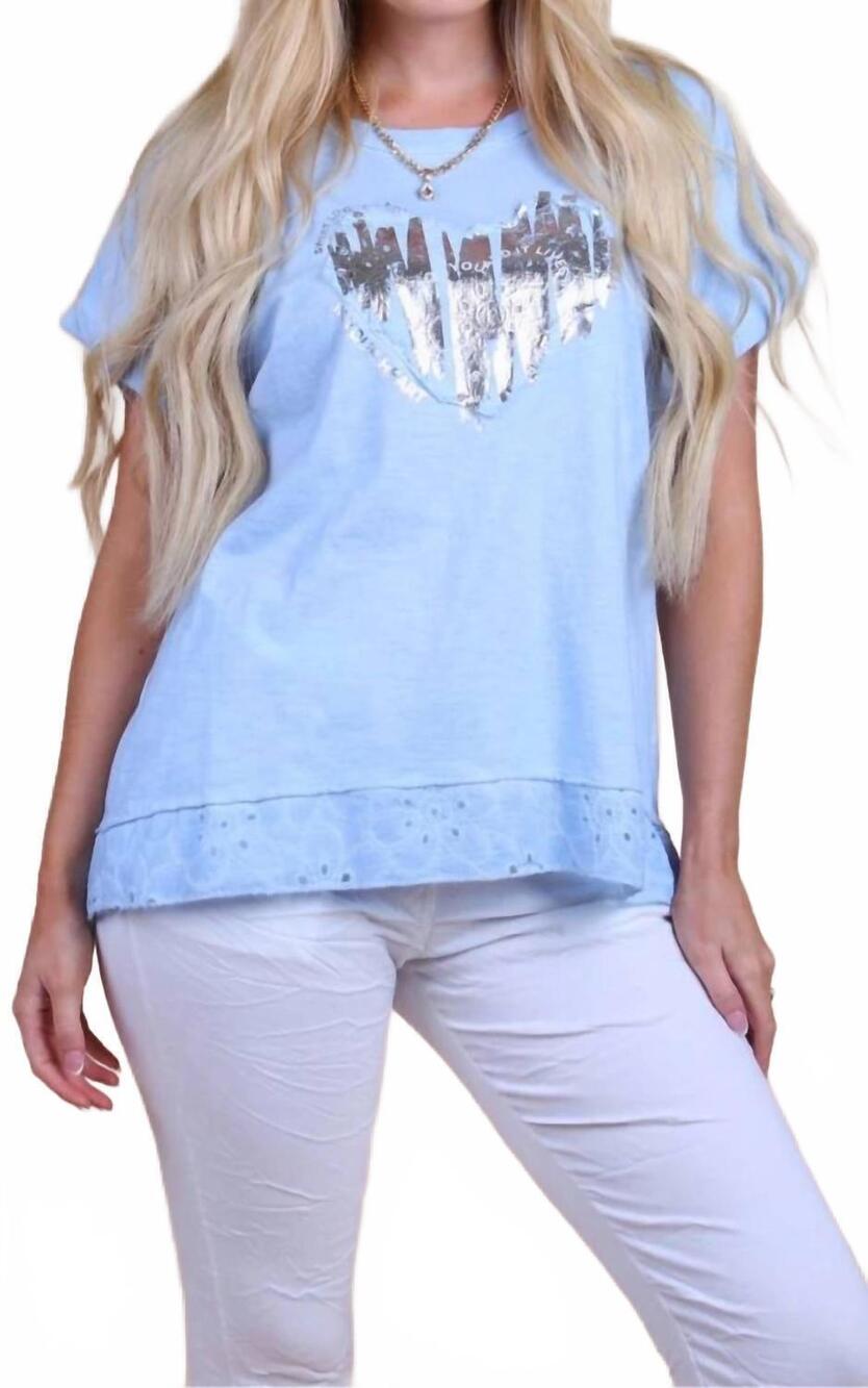 NEW GIGI MODA solare cotton top in blue